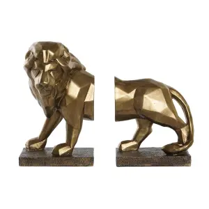 Porte-livre résine DKD Home Decor Lion Moderne 32x15x24,5 cm (x2) image-0