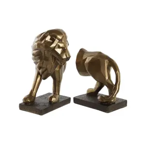 Porte-livre résine DKD Home Decor Lion Moderne 32x15x24,5 cm (x2) image-1