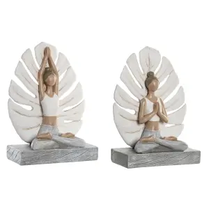 Figura di yoga DKD Home Decor 16x7,5x21 cm (x2) image-0