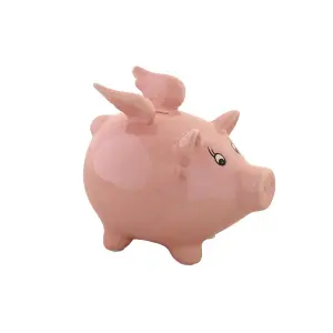 Tirelire dolomite moderne cochon iridescent DKD Home Decor image-0