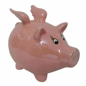 Tirelire dolomite moderne cochon iridescent DKD Home Decor image-1
