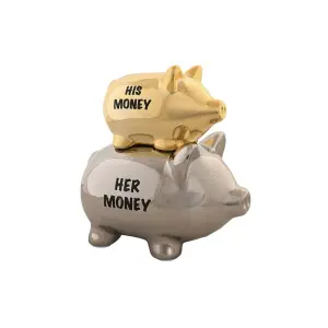 Moderne Dolomit-Spardose Schwein DKD Home Decor image-0