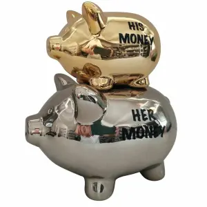 Moderne Dolomit-Spardose Schwein DKD Home Decor image-2