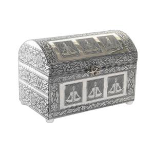 Pudełko na biżuterię z drewna i aluminium DKD Home Decor