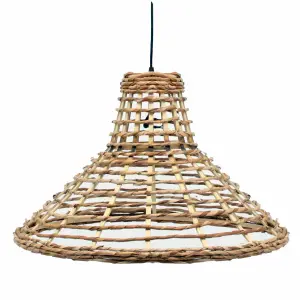 Lampe à suspension urbaine naturel en rotin DKD Home Decor image-0