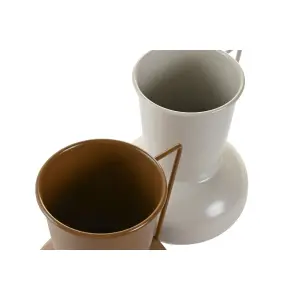 Μεταλλικό βάζο από πηλό DKD Home Decor 13x12.5x17 cm (x2) image-1