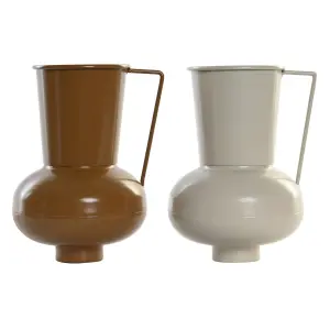 Μεταλλικό βάζο από πηλό DKD Home Decor 13x12.5x17 cm (x2) image-0