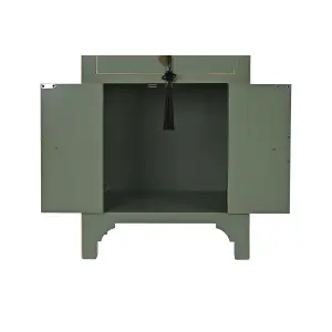Bedside table fir metal wood mdf DKD Home Decor image-2