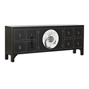Mueble de TV oriental de metal, abeto y madera MDF DKD Home Decor