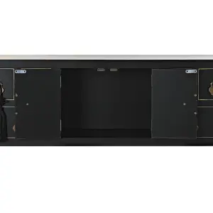 Metal and wood MDF side table DKD Home Decor 95x26x79 cm image-1