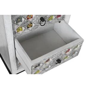 Indian ceramic and mango wood chest of drawers DKD Home Decor image-2
