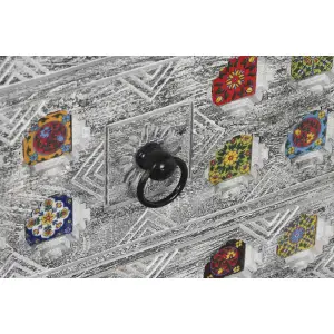 Indian ceramic and mango wood chest of drawers DKD Home Decor image-3
