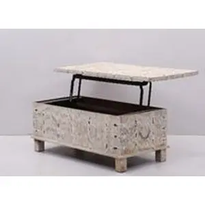 Mango wood metal coffee table DKD Home Decor image-4