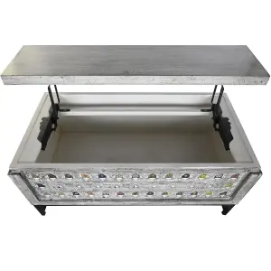 Mango wood metal coffee table DKD Home Decor image-6