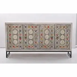 Mango wood metal coffee table DKD Home Decor image-3