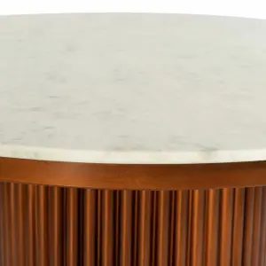 Metal marble dining table DKD Home Decor 110x110x76 cm image-3