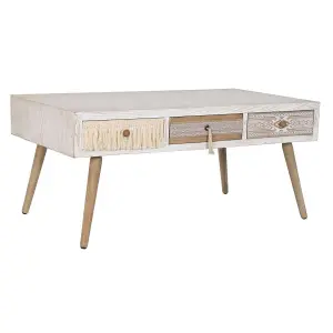 Τραπεζάκι σαλονιού από έλατο και βαμβάκι DKD Home Decor 110x60x50 cm image-2