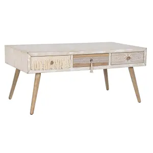 Τραπεζάκι σαλονιού από έλατο και βαμβάκι DKD Home Decor 110x60x50 cm image-0