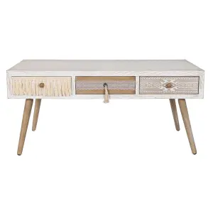 Τραπεζάκι σαλονιού από έλατο και βαμβάκι DKD Home Decor 110x60x50 cm image-1