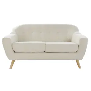 Zweisitzer Sofa aus Gummibaum mit moderne Kunststoffelementen im Scandi-Stil DKD Home Decor 146x84x82 cm image-0