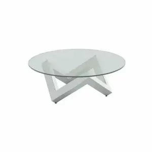 Glass and steel coffee table DKD Home Decor 90x90x45 cm image-0
