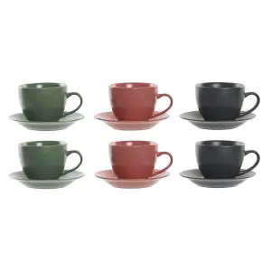 Κούπα με πιατάκι DKD Home Decor 150 ml 16x17x35 cm (x6) image-0
