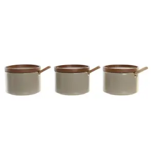 Ξύλινος ζαχαροφυλάκας από καουτσούκ DKD Home Decor 29x10x7 cm (x3) image-1