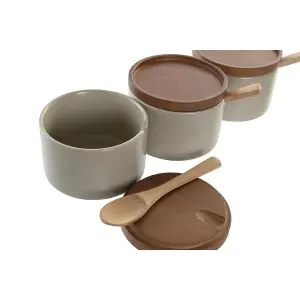 Ξύλινος ζαχαροφυλάκας από καουτσούκ DKD Home Decor 29x10x7 cm (x3) image-2