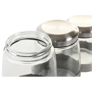 Βάζο γυάλινο με ανοξείδωτο ατσάλι DKD Home Decor (x3) image-1