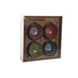 Set di sushi DKD Home Decor Multicouleur Bambou Grès Mandala Oriental 34x34x6,5 cm image-0