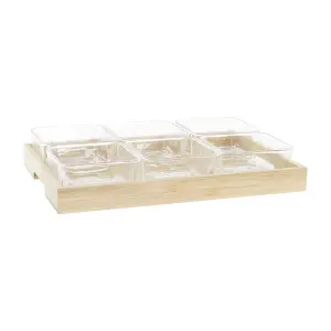 Πιατέλα ορεκτικών γυάλινη DKD Home Decor image-0