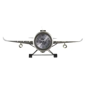 Ρολόι επιτραπέζιο αεροπλάνο από σίδερο DKD Home Decor (x2) image-0