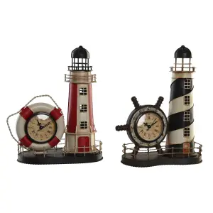 Horloge de table en métal vintage phare DKD Home Decor (x2) image-0