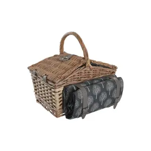 Wooden and wicker basket for picnic and fridge DKD Home Decor image-0