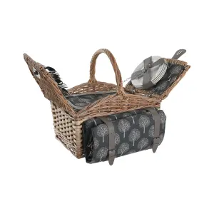 Wooden and wicker basket for picnic and fridge DKD Home Decor image-1