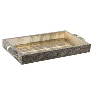 Champagne tray wood metal DKD Home Decor