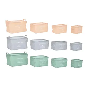 Panier de rangement toile moderne DKD Home Decor 39x27x24 cm (x4) image-0