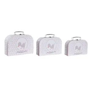 Κουτί αποθήκευσης από χαρτόνι DKD Home Decor 28x9,5x20 cm (x3) image-1