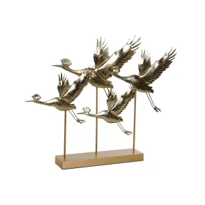 Figurine décorative en métal oiseau DKD Home Decor image-0
