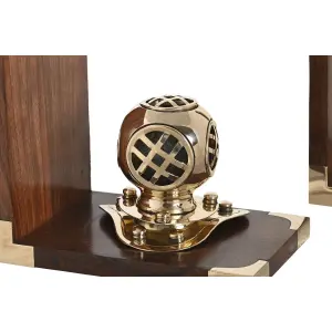 Παλαιού τύπου βάση βιβλίου μπρούτζινη DKD Home Decor 30x10x16 cm (x2) image-1
