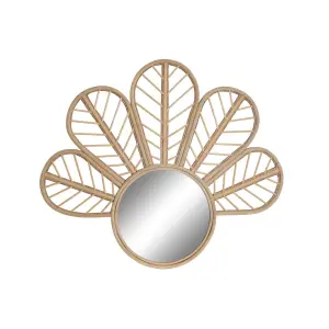 Καθρέφτης τοίχου από ρατάν DKD Home Decor Fleur Tropical image-0