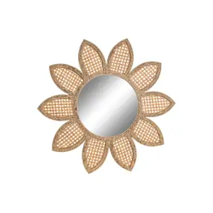 Miroir mural en verre bambou DKD Home Decor Tropical Soleil image-0