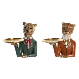 Figurita decorativa leopardo colonial DKD Home Decor 17,5x11x23,5 cm image-0