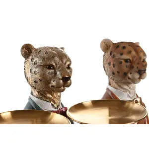 Figurita decorativa leopardo colonial DKD Home Decor 17,5x11x23,5 cm image-1