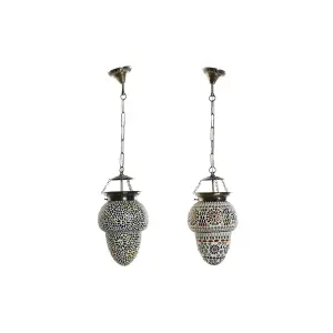 Glass metal suspension DKD Home Decor 20x20x28 cm (x2)