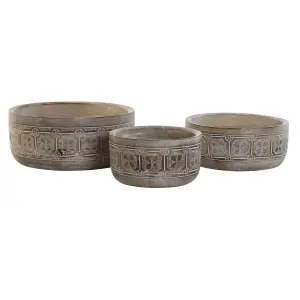 Ινδικό τραπέζι διακόσμησης DKD Home Decor 30,5x30,5x12,7 cm (x3) image-0