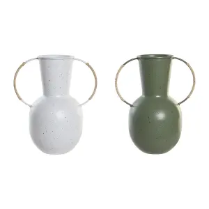 Μεταλλικό βάζο από πηλό DKD Home Decor 20x13x24 cm (x2) image-0
