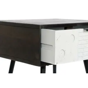 Μεταλλικό κομοδίνο από ξύλο μάνγκο DKD Home Decor Wengue image-4