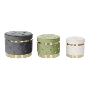 Πάγκος ποδιών από βελούδο και ξύλο MDF DKD Home Decor image-0