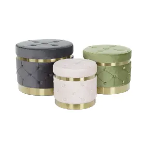 Πάγκος ποδιών από βελούδο και ξύλο MDF DKD Home Decor image-1